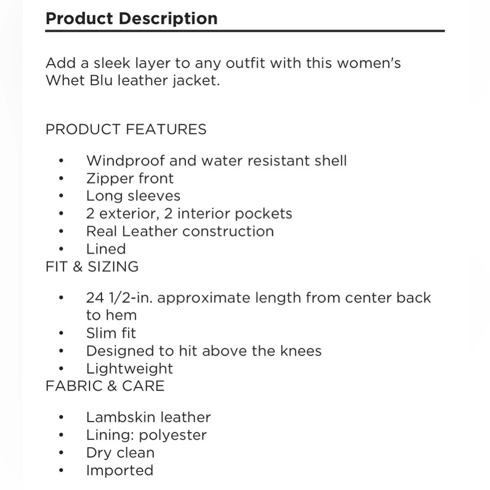 NWOT Whet Blu Patricia Slim Fit Leather Jacket Size Medium - Picture 7 of 7